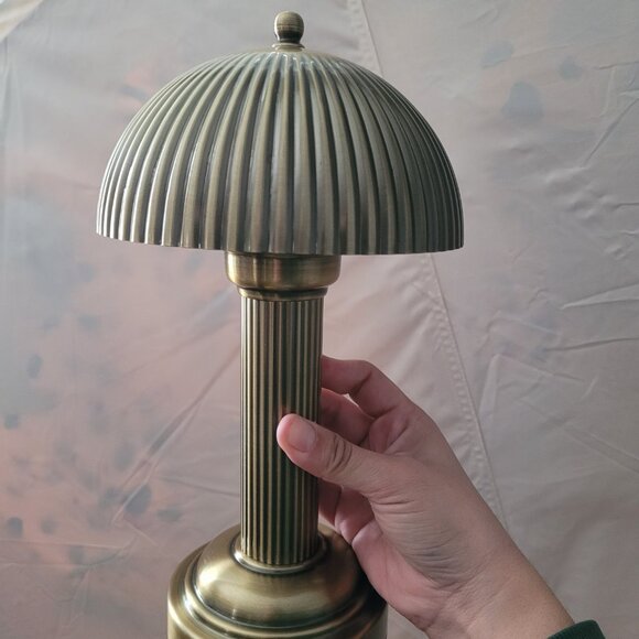 Hearth and Hand Magnolia 11.5" Fluted Metal Rechargeable Library Table Lamp Bras - Picture 6 of 6